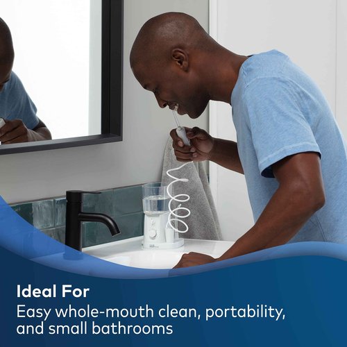 Waterpik Water Flosser for Teeth, Portable Electric Compact for Travel and Home - Nano Plus, WP-320 & DT-100E Implant Denture Replacement Tips Water Flosser Tip Replacement, Clear, 2 Count