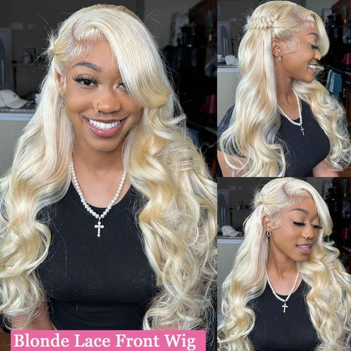Sharimo 613 Lace Front Wig Human Hair 180% Density Blonde Body Wave Lace Front Wigs Human Hair Pre Plucked HD Lace Frontal Wig 13x6 Blonde Wig for Women 24 Inch