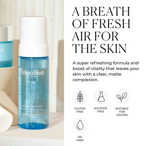 Natura Bissé Oxygen Mousse, Fresh Foaming Cleanser, Cleanses, Mattifies & Unclogs Pores, For All Skin Types, 5.3 Oz