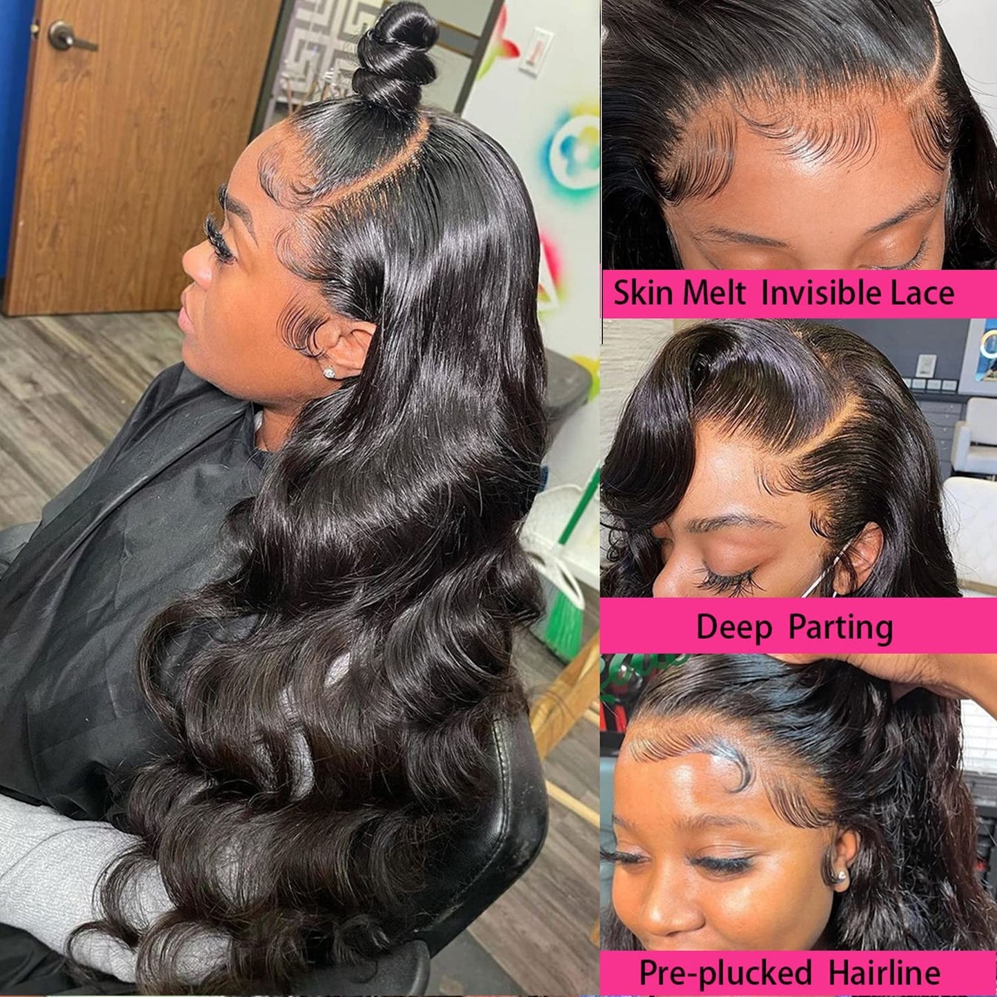 13x6 Lace Frontal Human Hair Body wave 13x6 hd Lace Frontal Only with Baby Hair 100% Human Hair Natural Color Closure 22 Inch