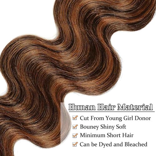 Ombre Human Hair Bundles P1/30 Body Wave Bundles Human Hair Highlight 3 Bundles 14 16 18 Inches 100% Unprocessed Brazilian Virgin Weave Human Hair Extensions