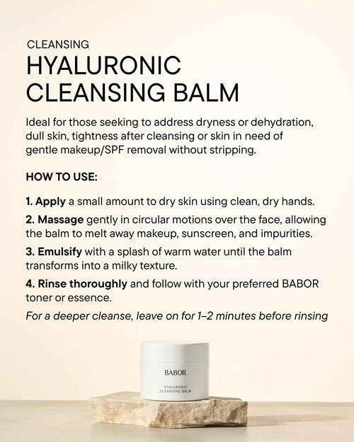 BABOR Hyaluronic Cleansing Balm to Oil for Demanding Skin, Gentle Cleansing for Face Infused with Hyaluronic Acid to Hydrate Skin, 150 ml