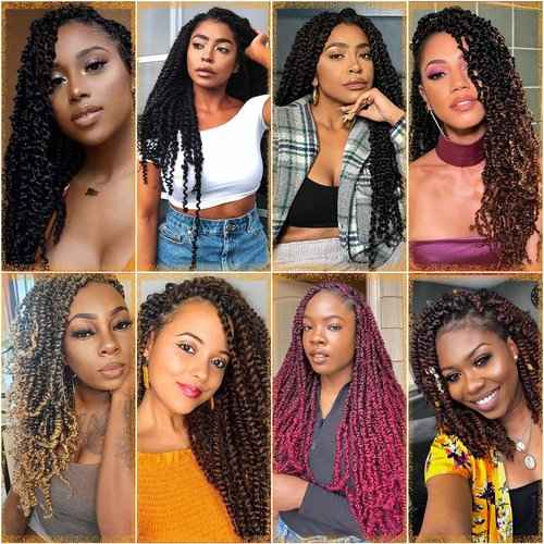 16 Packs Ombre Gold Pre-Looped Passion Twists Braiding Synthetic Hair, Pre-Twisted Passion Twist Hair 18 Inch & 24 Inch, Passion Twist Crochet Hair for Black Women Crochet Passion Twist Hair Extension