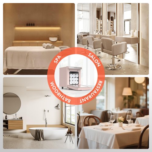 TASALON 5L Towel Warmer Hot Cabinet Box, Aluminum Inner Chamber, Removable Tray, Fast Heating for Beauty Spa Salon Massage - Pink