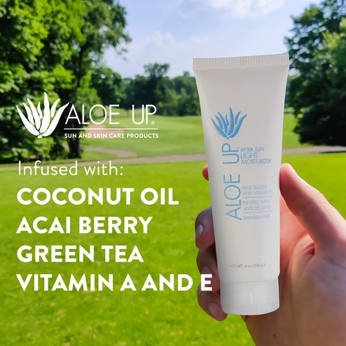 Aloe Up White Collection Sunscreen Spray SPF 50, White Collection Sunscreen Lotion SPF 30, After Sun Light Moisturizer, and SPF 25 For the Face Daily Moisturizer Sunscreen - Suncare Bundle - 4 Items