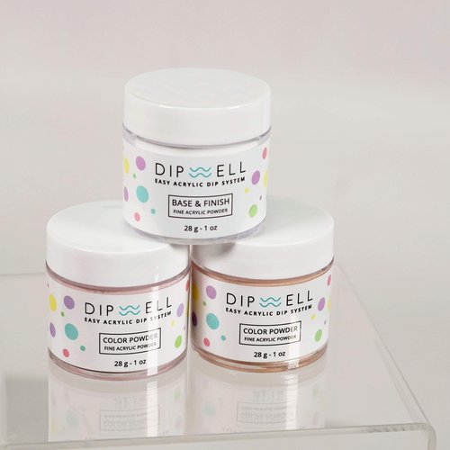 DipWell Acrylic Nail Kit - Clear Acrylic Powder, Liquid, Brush & Powder (Natural, Durable, No UV/LED, Made in USA)