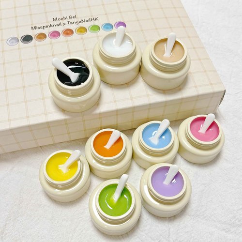 YJMyujimi Mochi Gel 3D Sculpture Paint Set, 9 Essential Colors, Self Leveling Texture, Mixing Compatible,DIY at home, Nail salons technicians UV curable