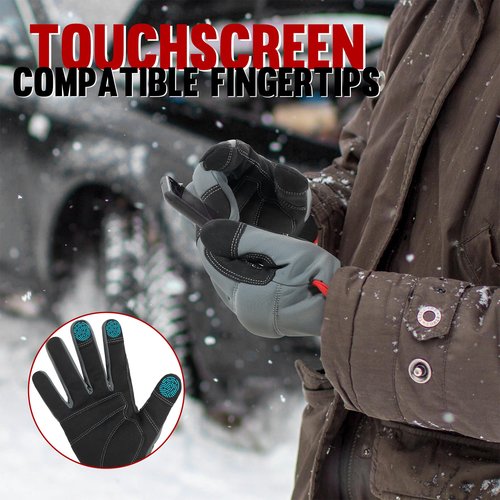 HANDLANDY Winter Work Gloves for Men & Women, Utility Mechanic Touch Screen Working Gloves for Gardening, Driving, Tool Handling, Construction (Grey, Medium)