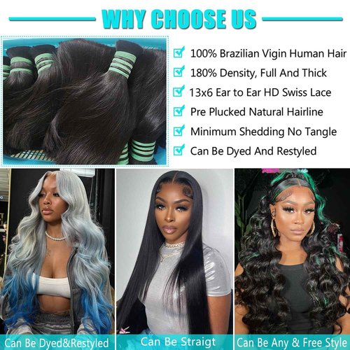 Nollipopco 30inch 13x6 Body Wave Lace Front Wigs Human Hair 200 Density HD Lace Frontal Wigs Pre Plucked with Baby Hair 12A Glueless Frontal Wigs for Black Women