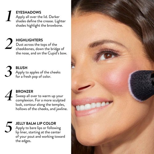 LAURA GELLER NEW YORK Own Your Age Kit: Best of the Best Palette + Jelly Balm Tinted Lip Color, Terracotta Go + Retractable Angled Kabuki Brush