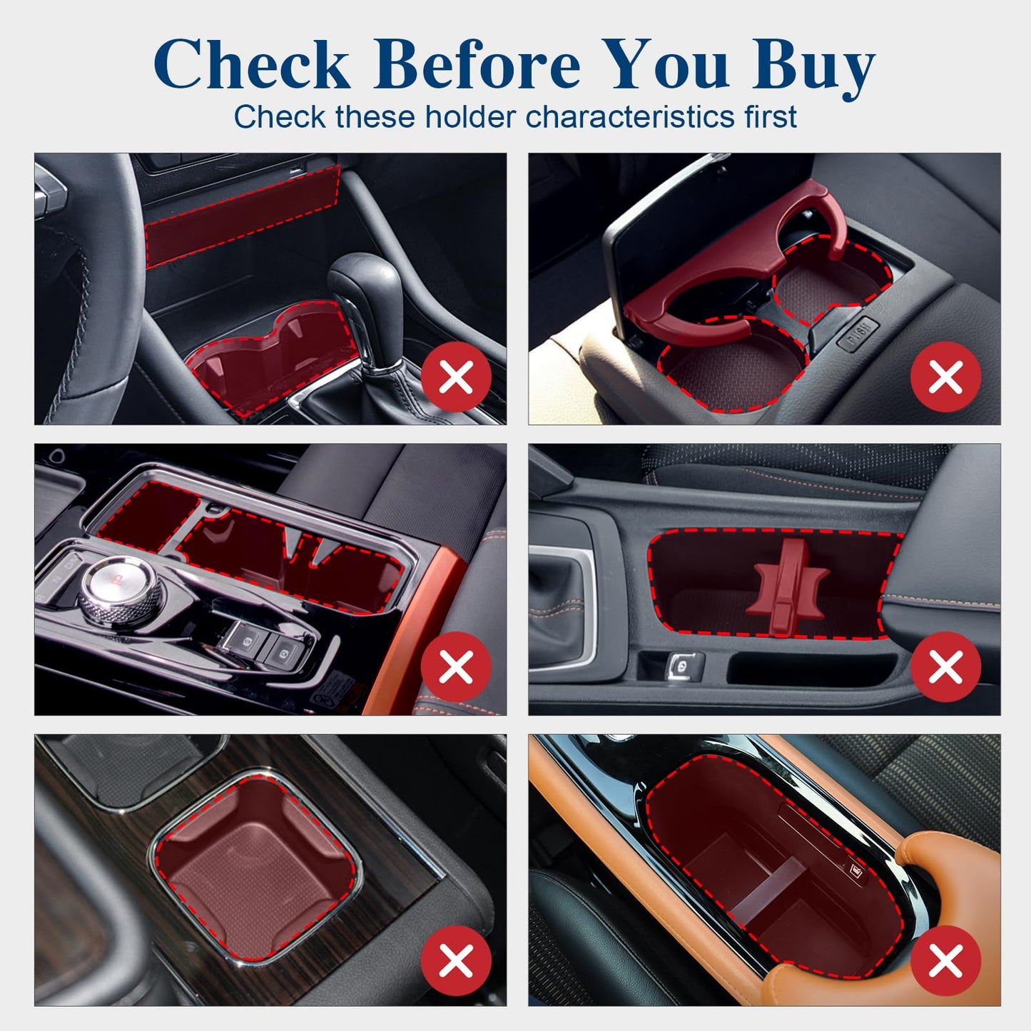 2Pack Car Cup Holder Expander, Cup Holder Extender Adapter with Expandable Arm and Adjustable Base, Compatible with Yeti Ramblers, Hydro Flasks，Stanley, Owala Most Coffee Mugs Bottles & Cups