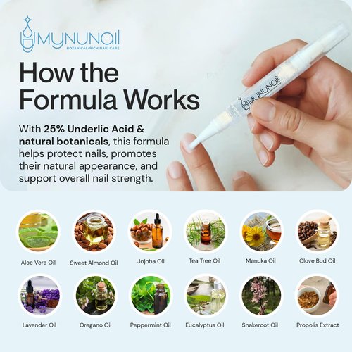 MyNuNail Nail Care/Conditioning Pen – Botanical Oils for Healthy, Clear-Looking Toenails and Fingernails – Fast Precision Brush Application Nail Repair Pen, Appearance of Clear Nails - Pack of 6