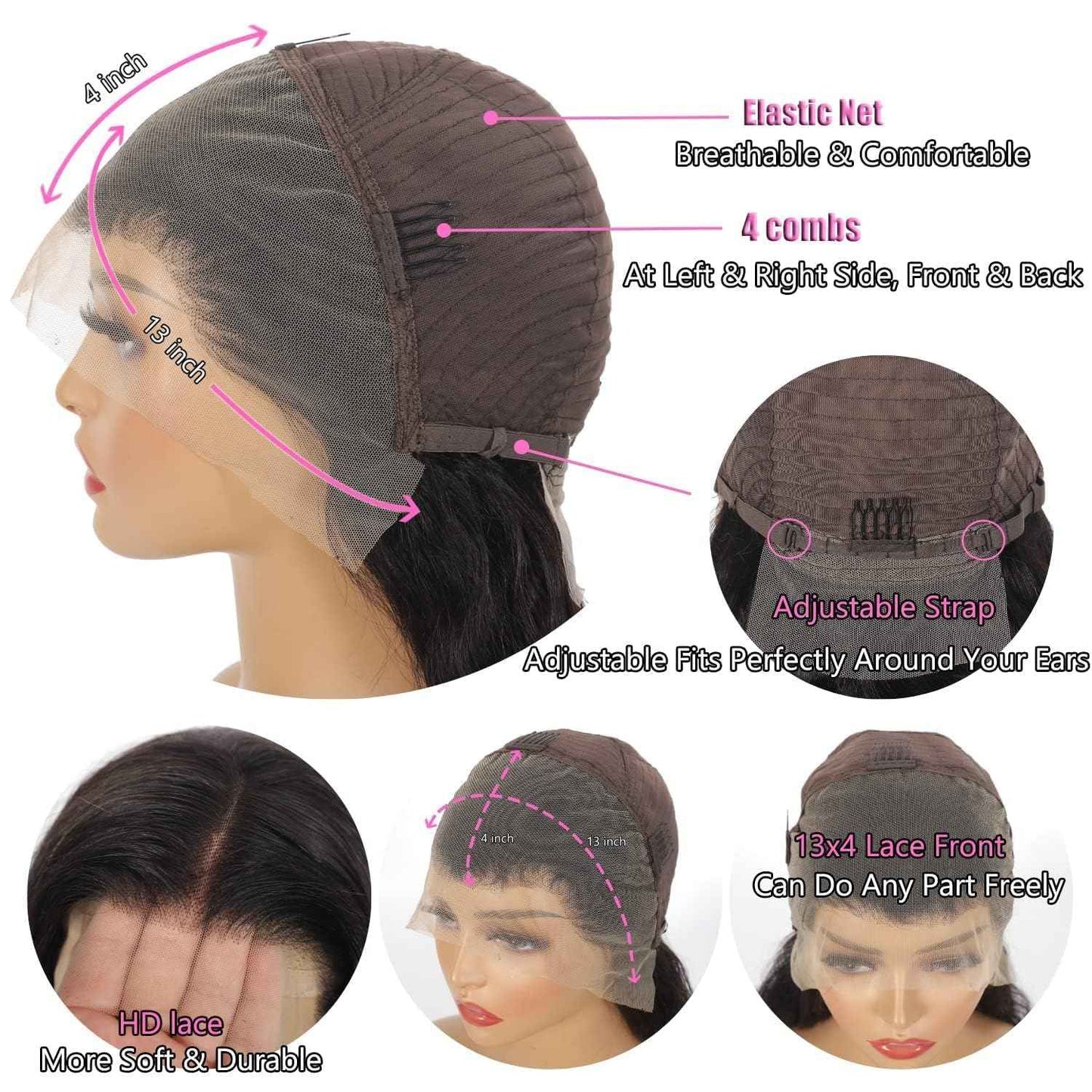 26 Inch Lace Front Wigs Human Hair 13x4 HD Deep Wave Lace Front Wigs Human Hair Wigs for Women Deep Curly Lace Frontal Wig Glueless Wigs Human Hair Pre Plucked with Baby Hair 180 Density