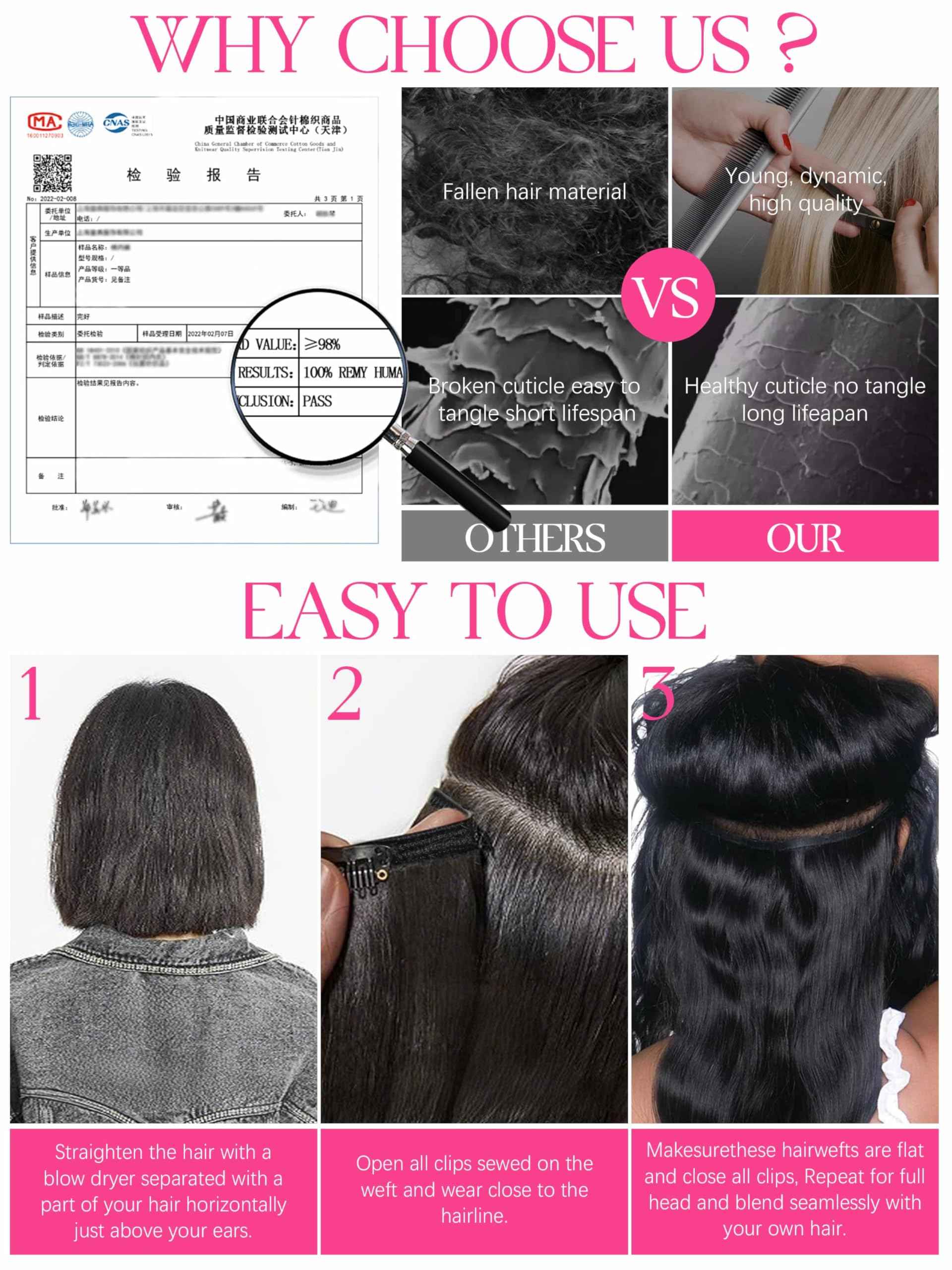 Lacer Clip in Hair Extensions Real Human Hair, Straight Clip ins 1B Natural Black, 22 Inch 120g Remy Human Hair Extensions 7pcs Per Set