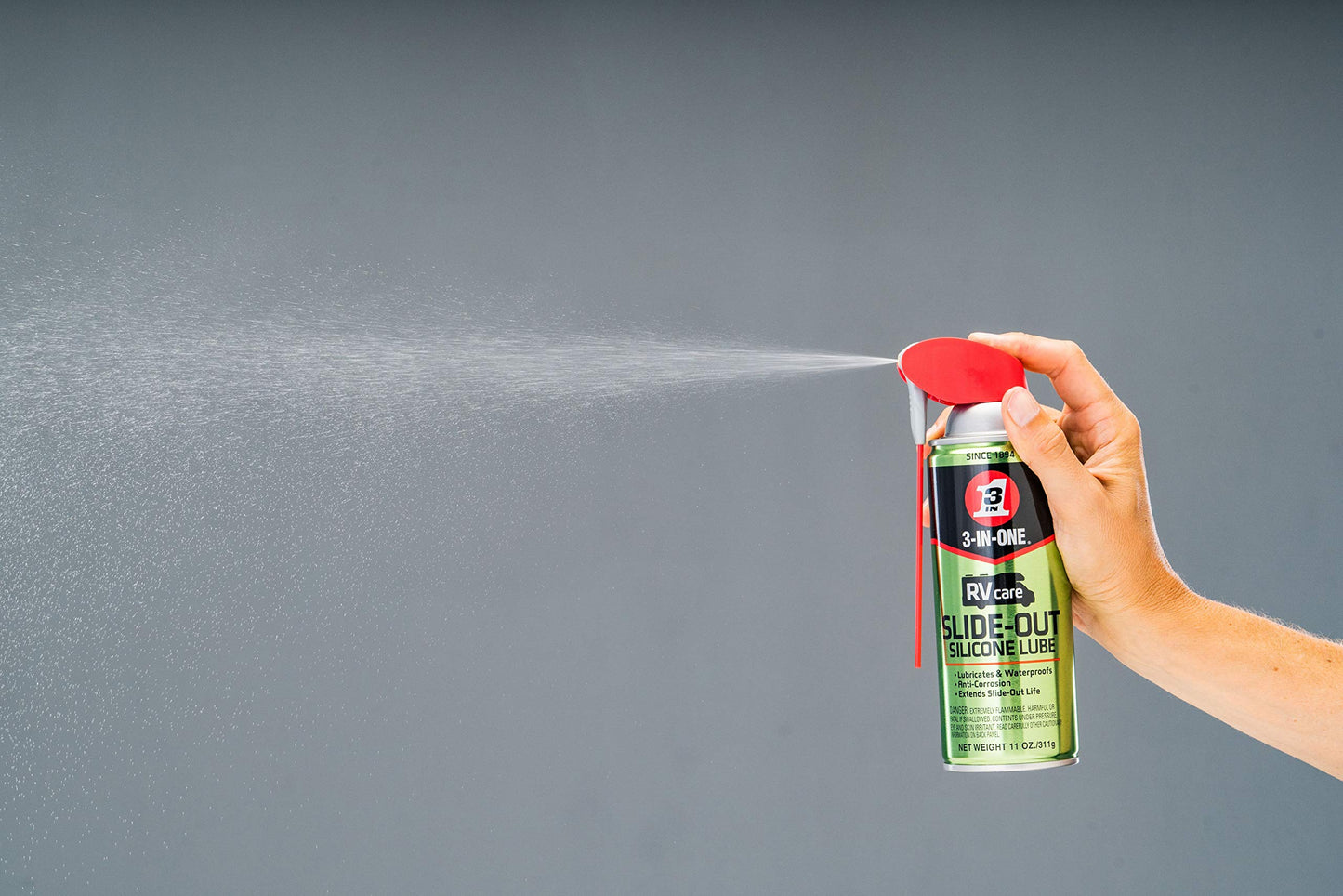 3-IN-ONE RVcare Slide-Out Silicone Lube with SMART STRAW SPRAYS 2 WAYS, 11 OZ [6-Pack]