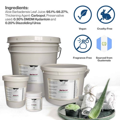 uh*Roh*Muh 100% Pure Aloe Vera Gel - Thick, Natural Aloe Vera Gel for Face, Hair & Skin | Aloe Gel Sourced from Guatemala & Packaged in USA 1Gal (Net Wt: 3.7 kg / 8.2 lbs)