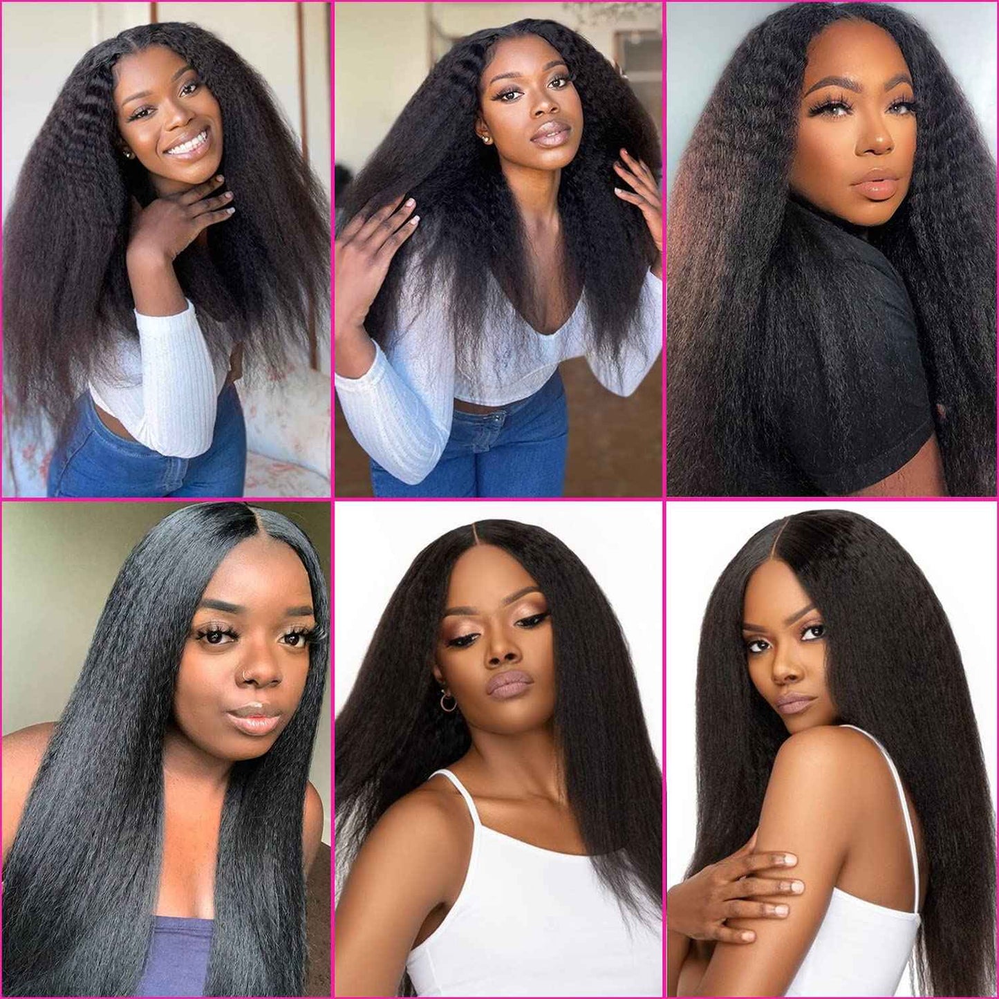 Kinky Straight Bundles with Closure Yaki Kinky Straight Human Hair 3 Bundles with 4x4 Lace Closure Unprocessed Brazilian Virgin Human Hair Weave Extensions Natural Color (14 16 18+12 closure)