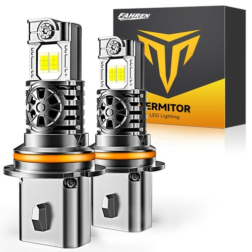Termitor Upgraded 9004/HB1 Light Bulbs, 40,000LM 900% Ultra Brightness with 24 CPS Chips, 60000+ Hours Lifespan, 1:1 Halogen Bulb Replacement Fog Light Bulbs, 6500K Cool White, Plug-N-Play, Pack of 2