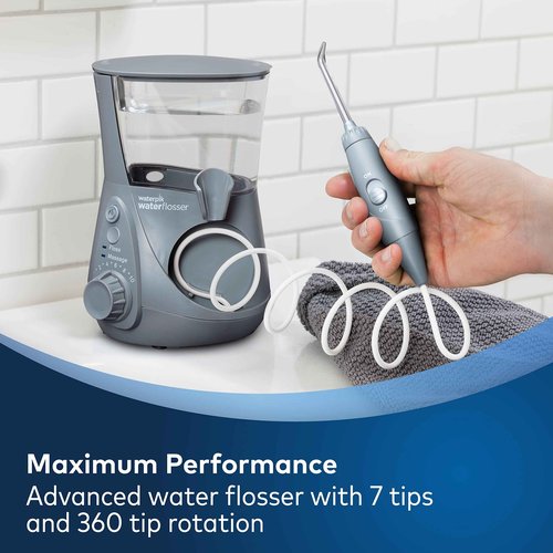 Waterpik Aquarius Water Flosser with 10 Settings, 7 Tips, ADA Accepted Plus 30 Count Fresh Mint Whitening Refill Tablets for Water Flossers