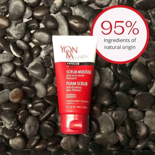 Yon-Ka Mens Foaming Scrub | Deep Cleansing Exfoliator | Gentle Gel Wash Tightens Pores and Prevents Ingrown Hairs | 1.7 fl oz
