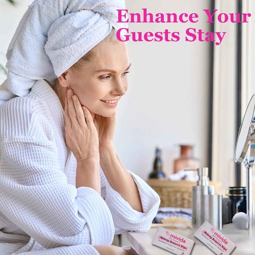 mivida 500 Count Bulk Individually Wrapped Makeup Remover Wipes with Vitamin E | Hypoallergenic, Fragrance-Free, Alcohol-Free makeup wipes | Bulk single make up removing wipes