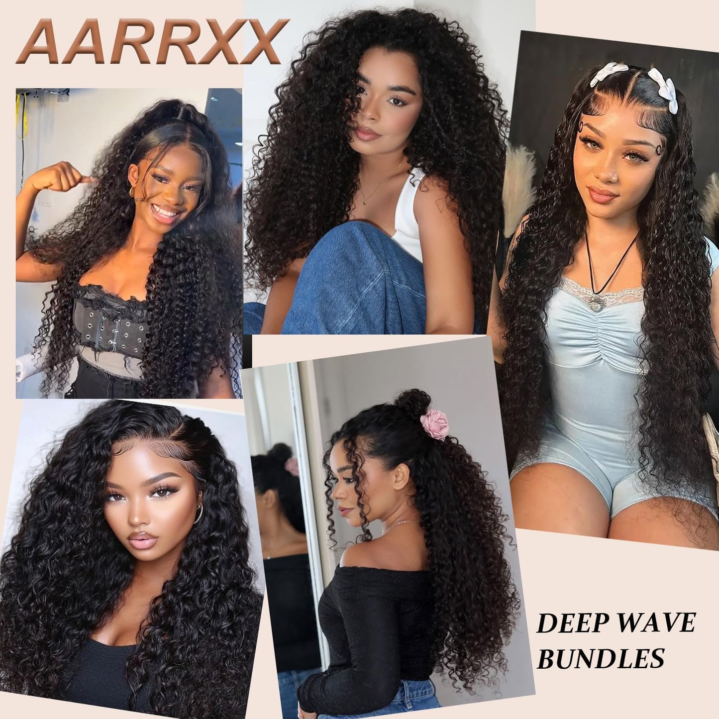 12A Human Hair Bundles with Closure-Deep Wave Bundles 14 16 18+12 Inch 5x5 HD Lace Closure Water Wave, Wet and Wavy 100% Brazilian Virgin Deep Curly 3 Bundles Human Hair Quick Weave Bundle for Women