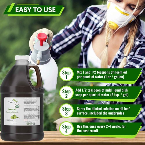 Premium Organic Neem Oil Virgin (1 Gallon), Cold Pressed, Unrefined 100% Pure Natural Grade A. Excellent Quality