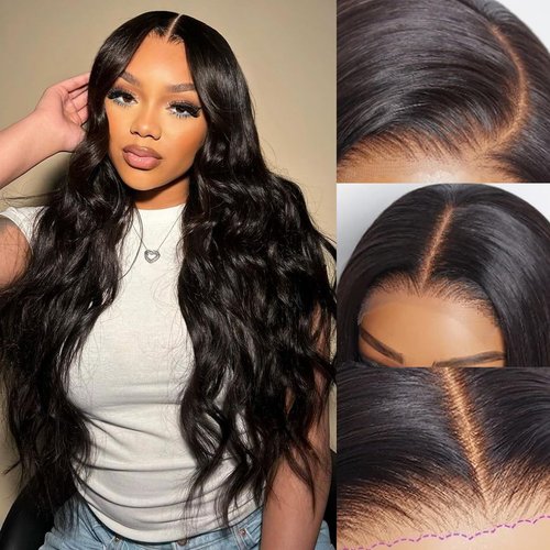 Looxey 6x5 Lace Front Wig Human Hair Wig for Women 210% Density Body Wave Wig Wear and Go Glueless Wigs Pre-Cut Lace Wigs Pre Bleached Tiny Knots Wig(20inch, 6X5 Body Wave Wig)