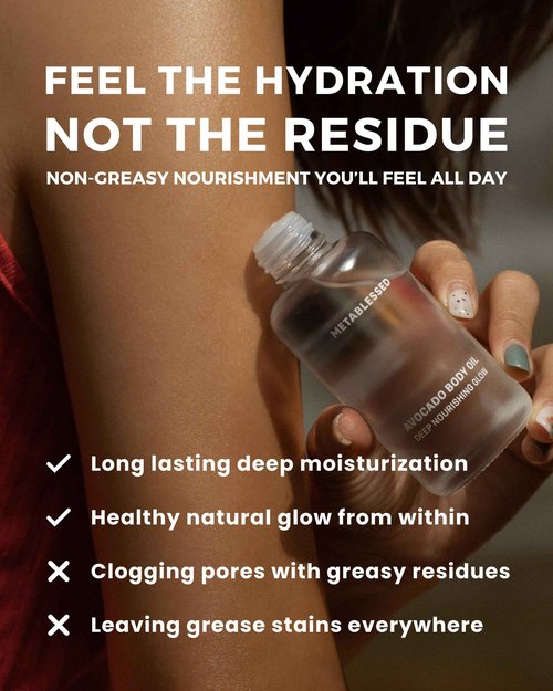 METABLESSED Avocado Dry Body Oil - Deep Nourishing Glow, Fast Absorbing & Non-Greasy Body Moisturizer. Luxurious Soothing Aromatherapy. Sensitive Skin Safe, Clean Beauty 3.38 fl. oz