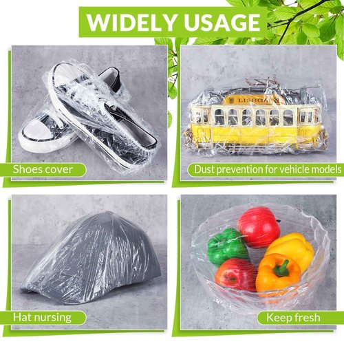 Retisee 2000 Pcs Disposable Shower Caps Bulk 18.2 Plastic Clear Hair Caps Elastic Large Thick Waterproof Bath Covers for Women Hair Care Cleaning Supplies Spa Hotel Salon Home Travel Accessories
