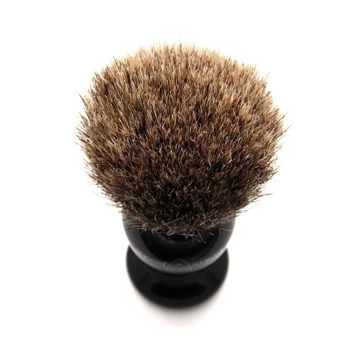 Edwin Jagger 1EJ946SDS Classic Best Badger Hair Exfoliating Shaving Brush with Stand for Shaving Cream or Shaving Soap for Men and Women (Imitation Ebony)
