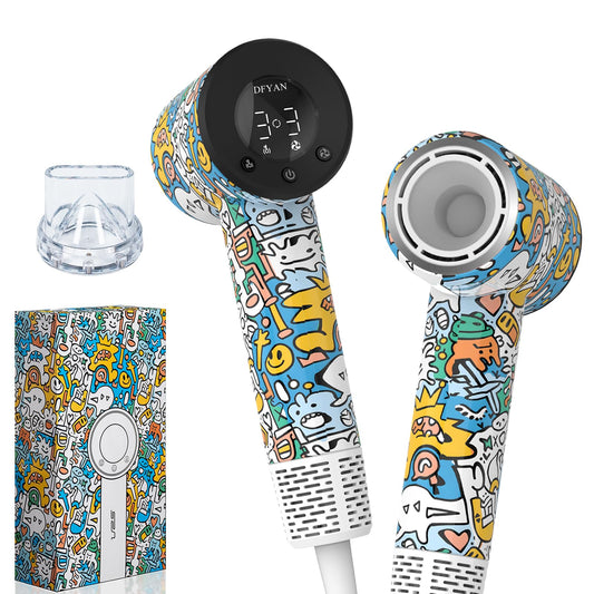 Professional lonic Hair Dryer - 275g Lightweight Travel Blow Dryer with Magnetic Suction Nozzle & Self-Cleaning Reverse Airflow, High-Speed Motor, HD LED Display, 51dB Quiet - Gift for Women/Men