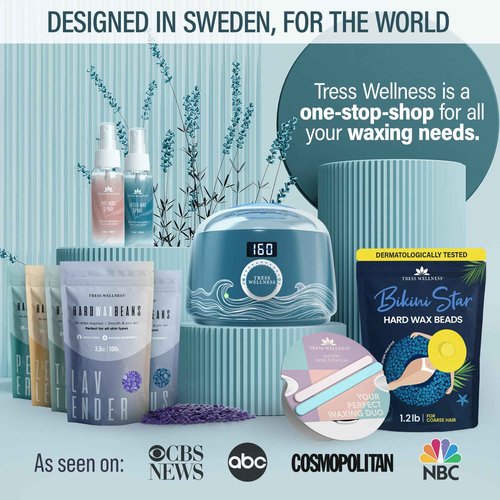 Tress Wellness Blue Warmer Kit with White Wax Metling Bowl and Bikini Wax