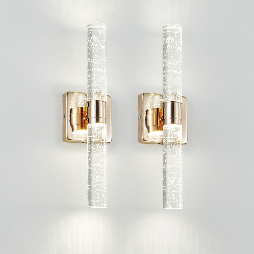 Modern Crystal Wall Sconce - Double Light Fixture for Indoor Use
