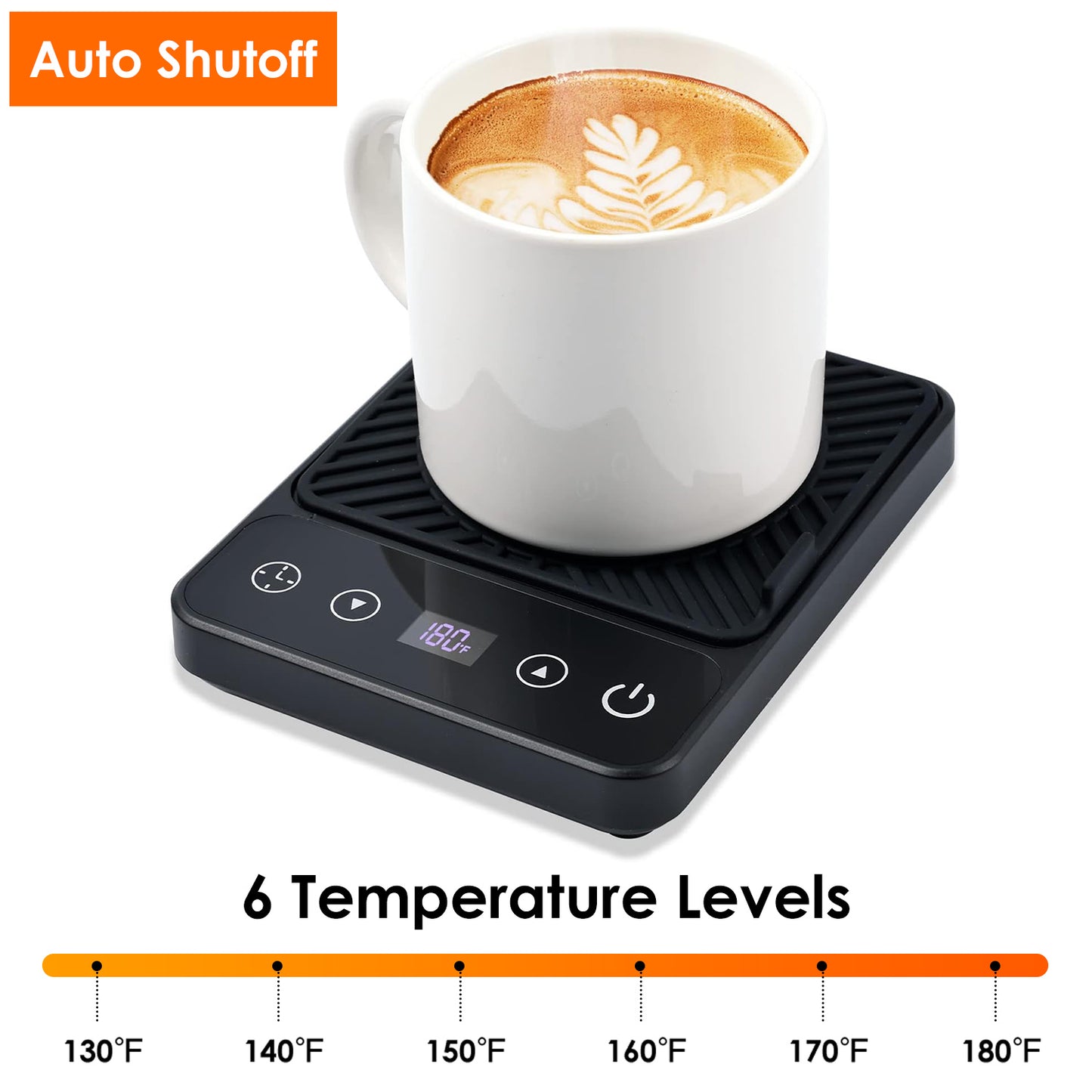 Electric Mug Warmer with 6 Temperature Levels & Auto Shut Off