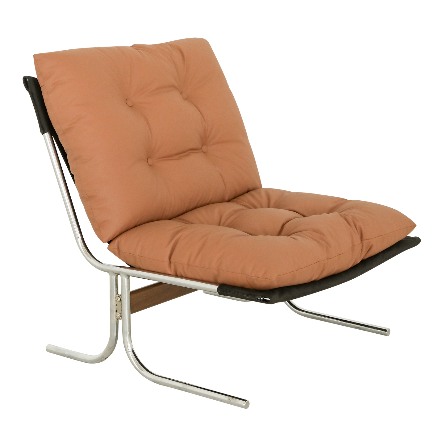 Brown Leather Accent Armchair - Modern High Back Chair