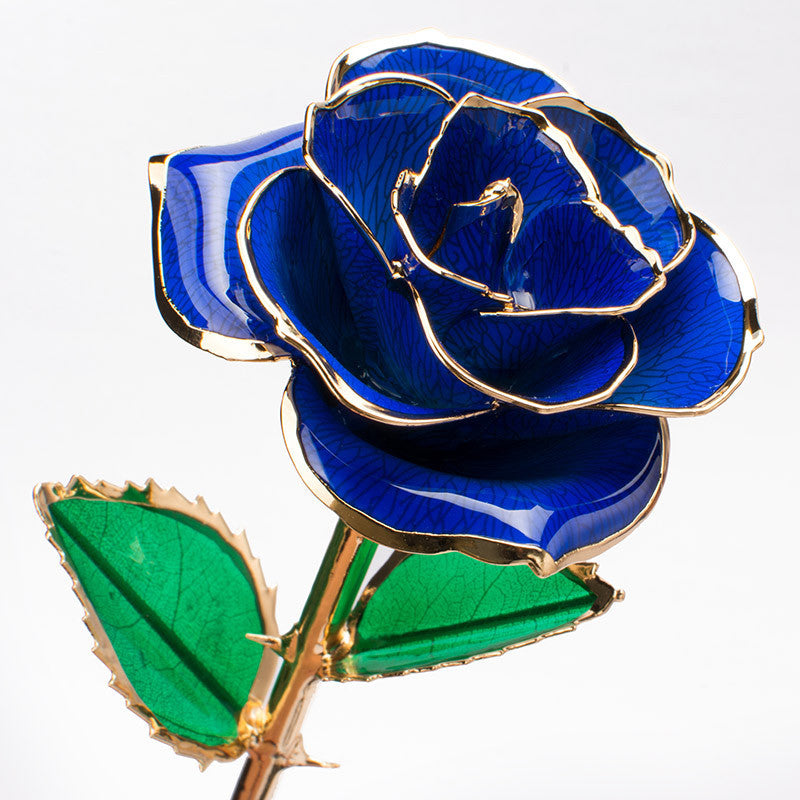 24K Gold-Plated Decorative Rose Flower Gift Box for Valentine's Day & Special Occasions