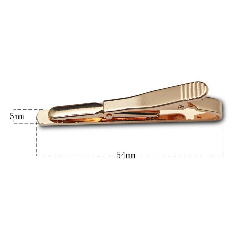 Minimalist Brass Tie Clip for Men - Gold, Silver, Gun Black & More