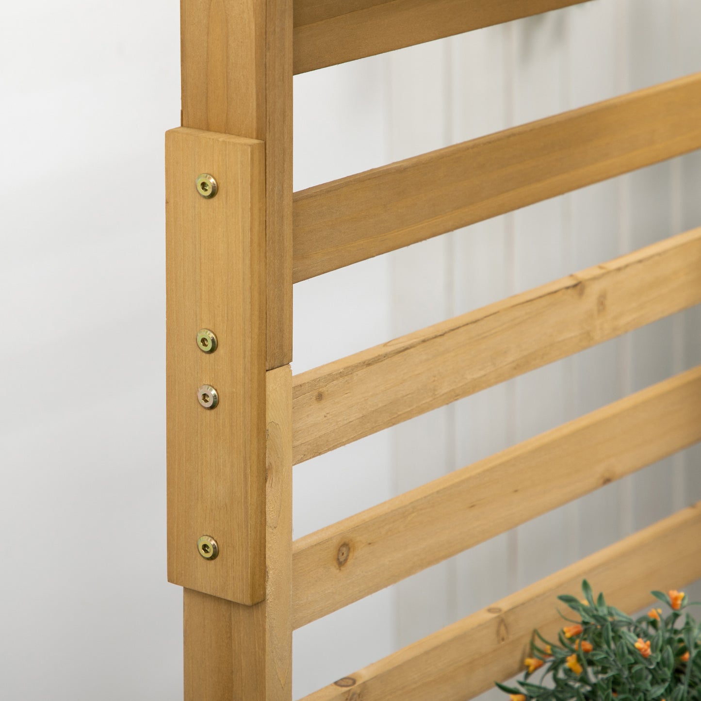 Wooden Plant Trellis Stand with 5 Hanging Planter Boxes - Outdoor Garden Support