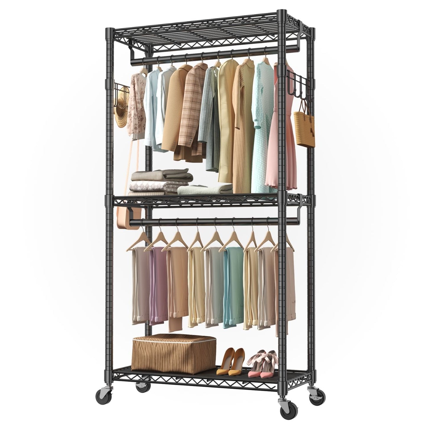 Adjustable Clothes Hanger, A Metal Movable Wall-mounted Hanger With
