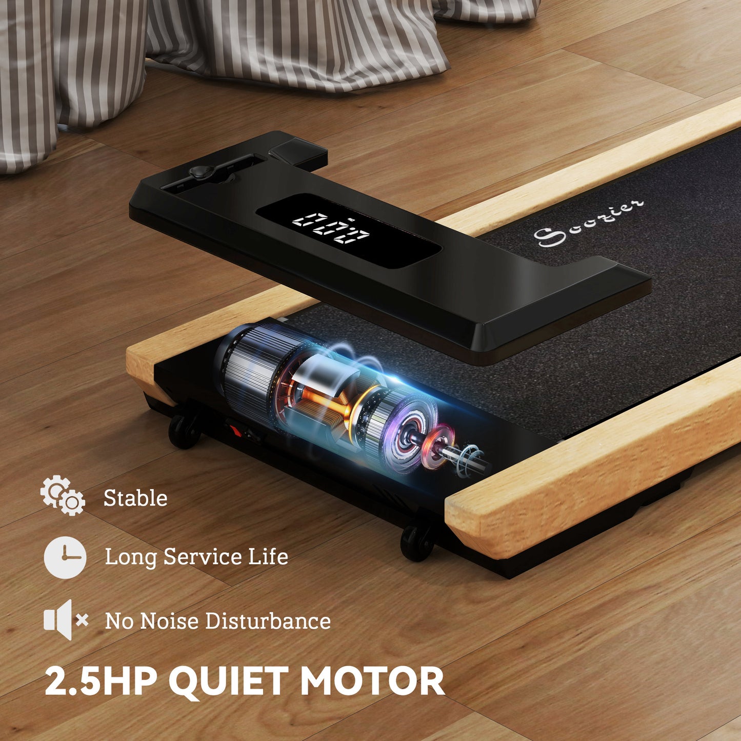 Under Desk Treadmill with Remote Control - 2.5HP Walking Pad
