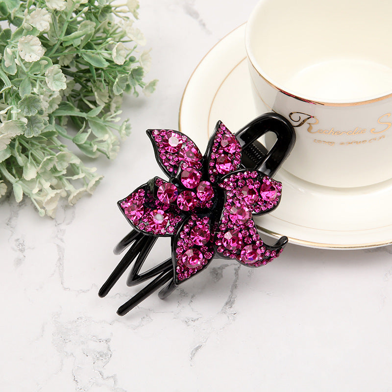 Women's Hair Clip Duckbill Claw - Rhinestone
