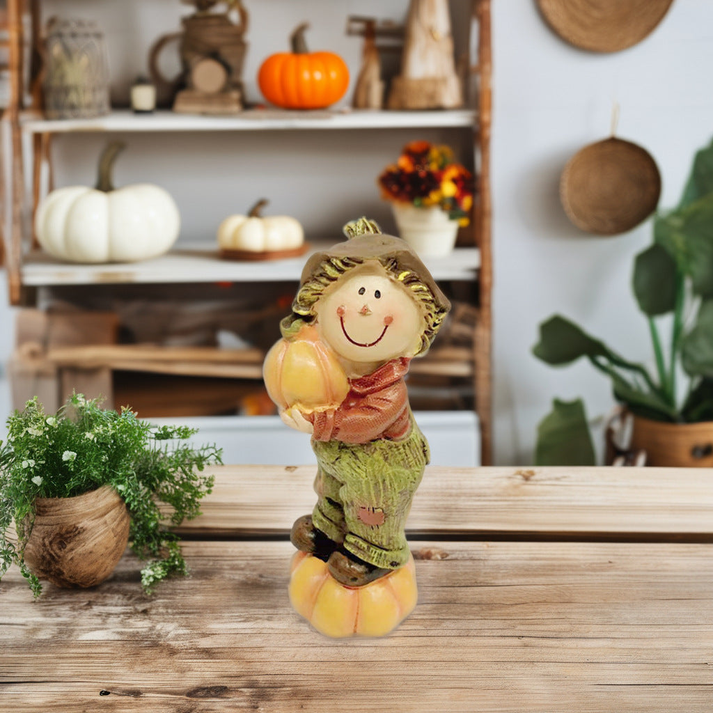 Fall Harvest Thanksgiving Pumpkin Decor Doll Ornaments - Resin Crafts