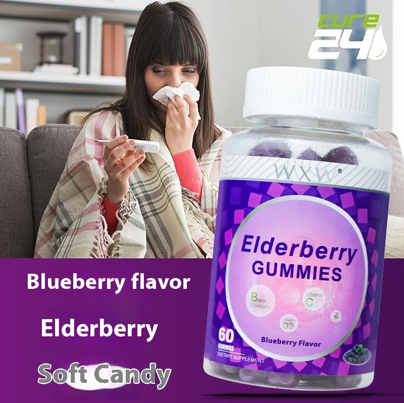 Elderberry Vitamin D3 Gummies - Blueberry Flavor