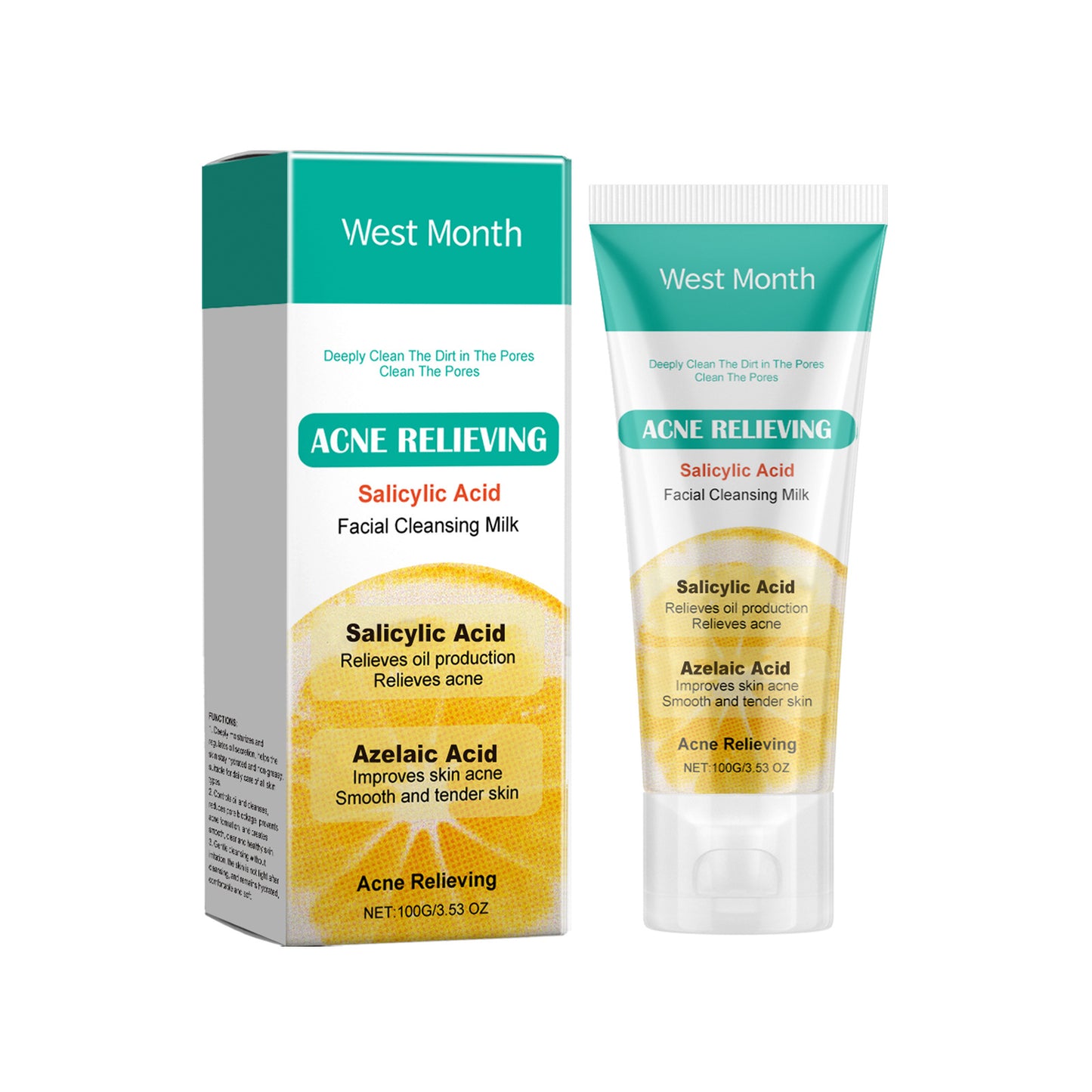 Salicylate Acne Facial Cleanser - Moisturizing 100g for Clear Skin
