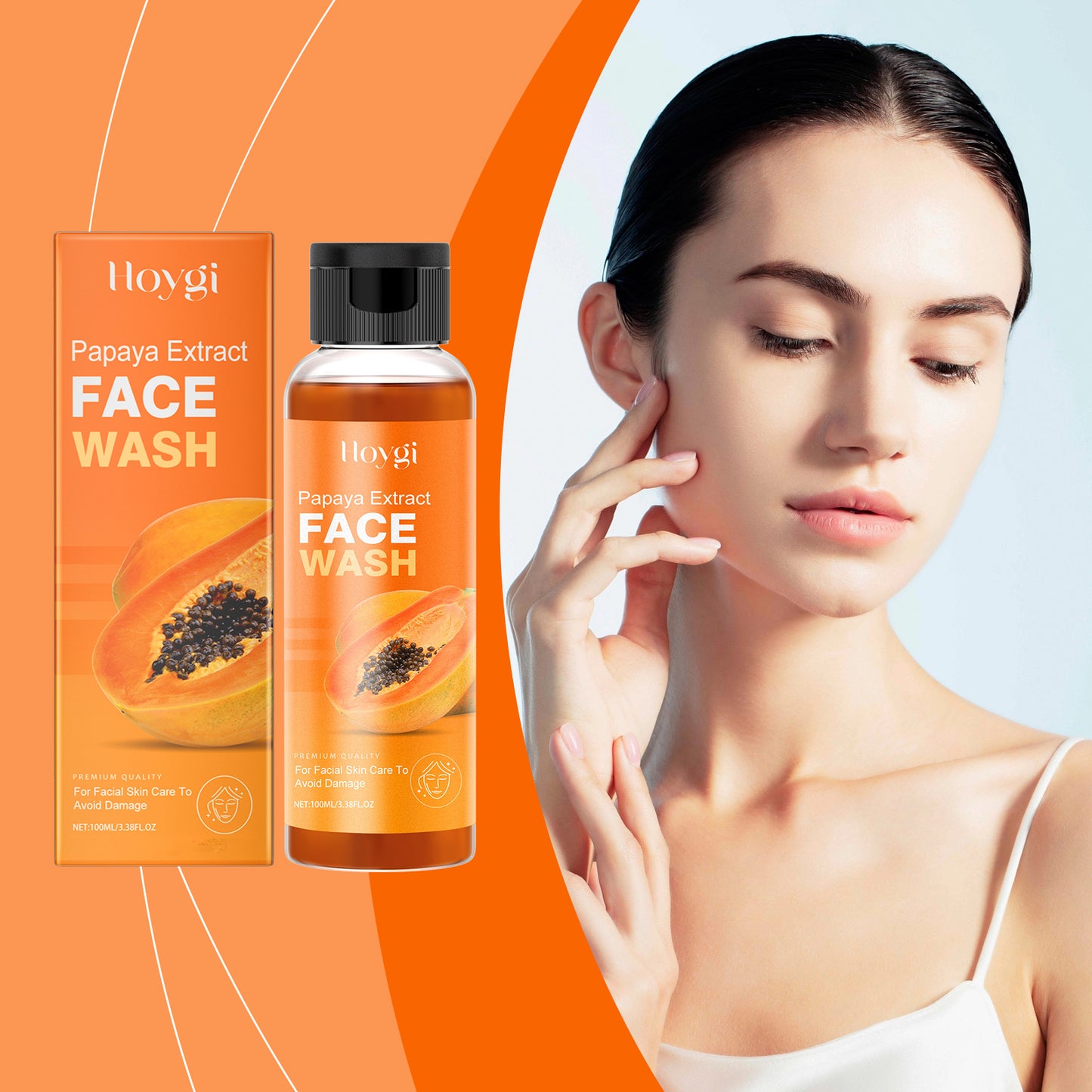 Papaya Face Wash - Gentle Moisturizing & Hydrating Facial Cleanser 100ml