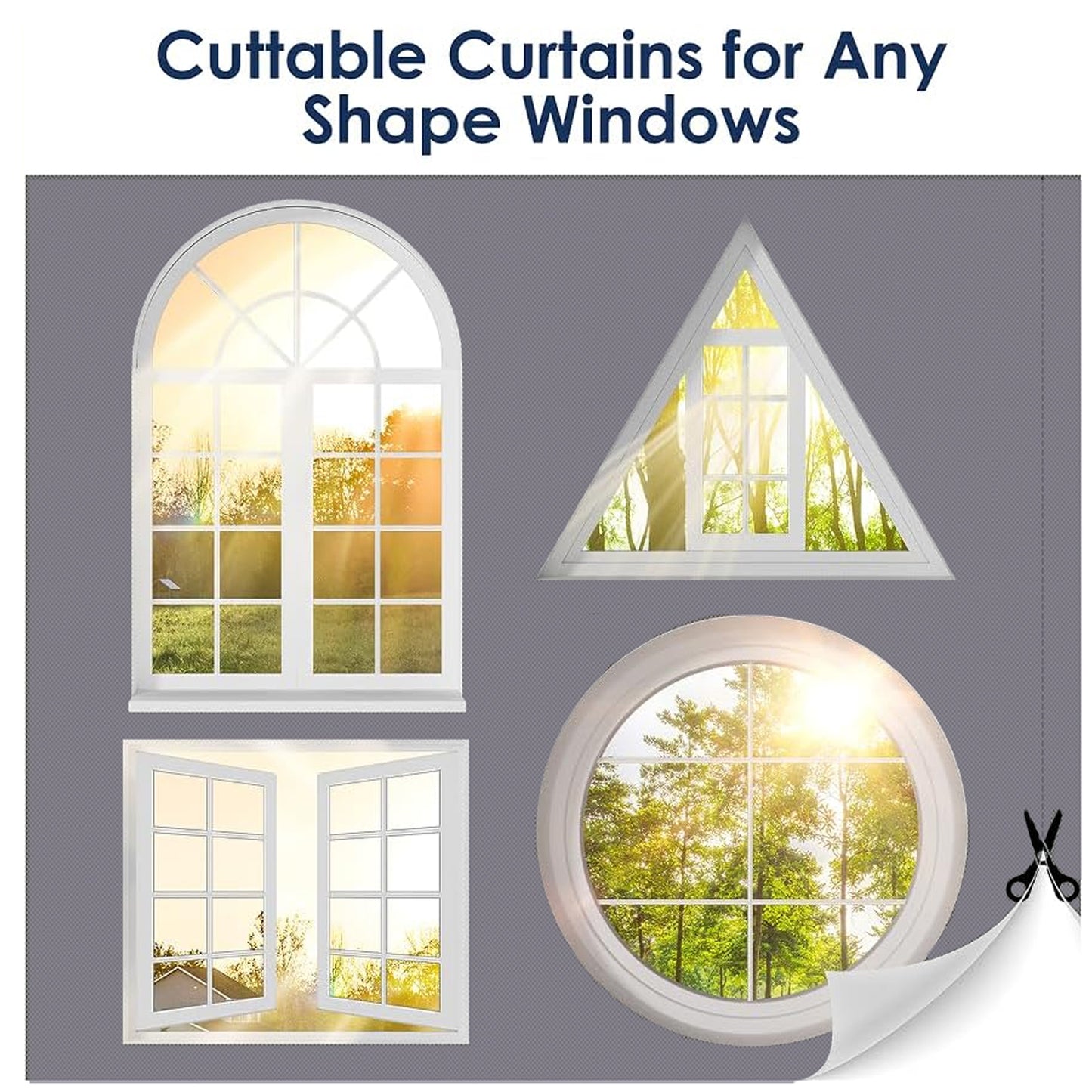 Blackout Curtains - Grey Window Covering for Home Office