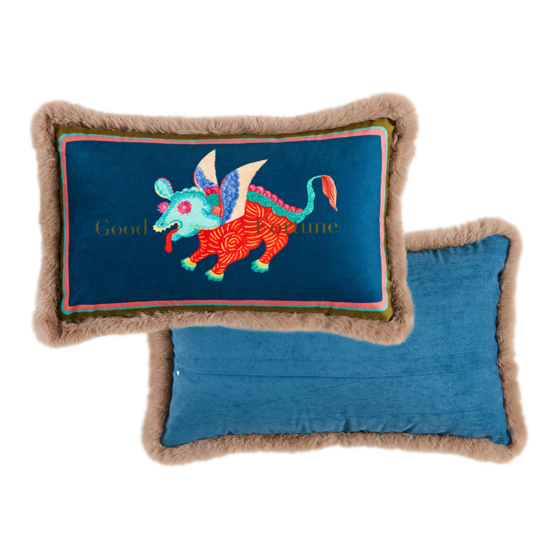 Plush Backrest Cushion Cover Sofa Lumbar Pillow for Living Room