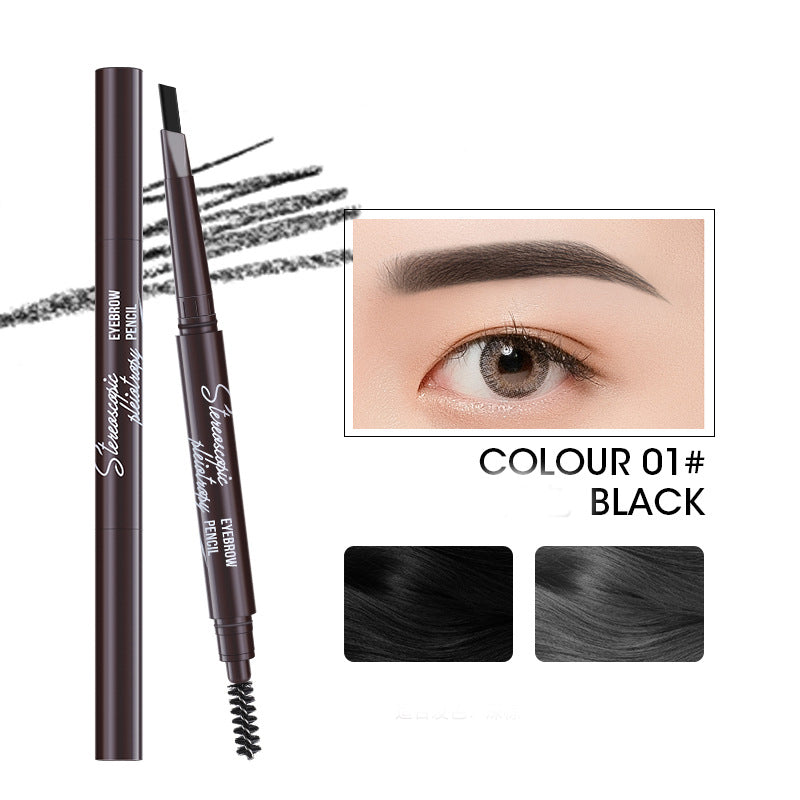 Triangular Double Head Auto-Rotating Eyebrow Pencil - Multiple Styles & Colors