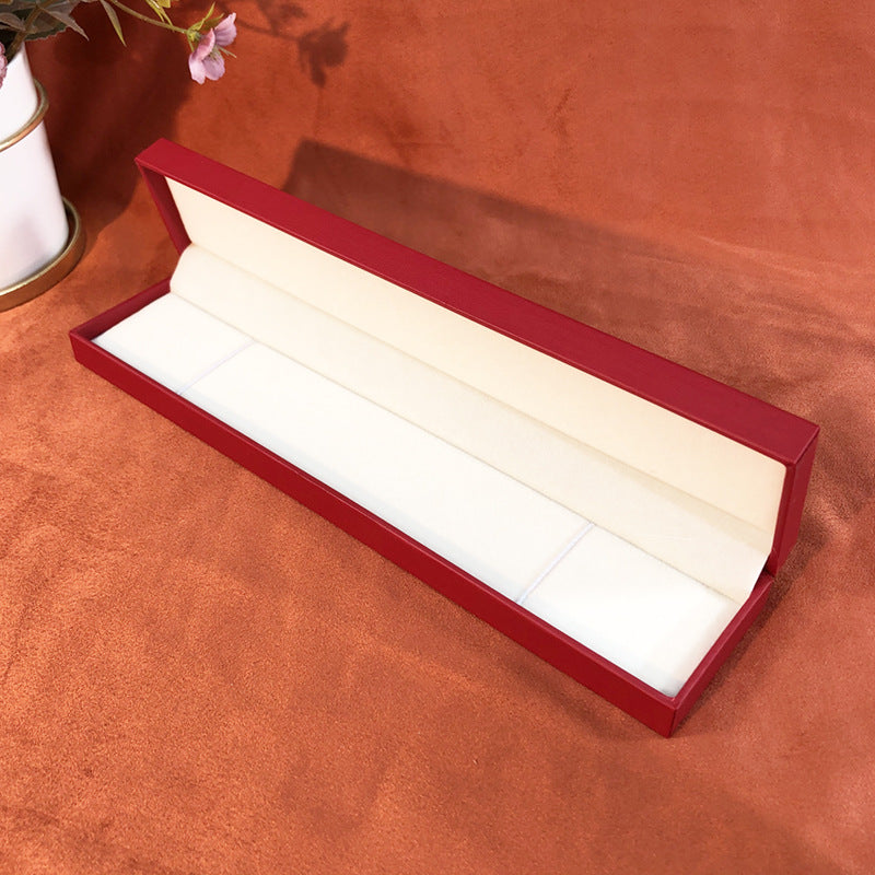 Red Faux Leather Jewelry Box with Multiple Variants - Compact Storage Organizer